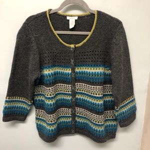 Sundance Gray/Chartreuse/Teal Lambswool Blend XL